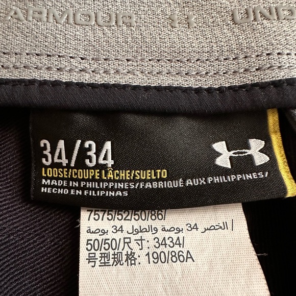 Under Armour Men’s Match Play Loose Fit Performance Pants Sz 34x34 Black - Picture 7 of 8